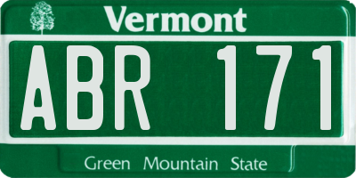 VT license plate ABR171