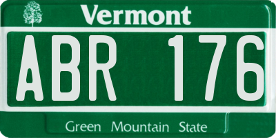 VT license plate ABR176