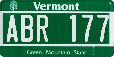 VT license plate ABR177