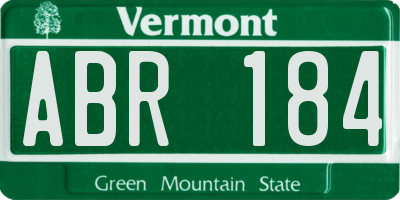 VT license plate ABR184