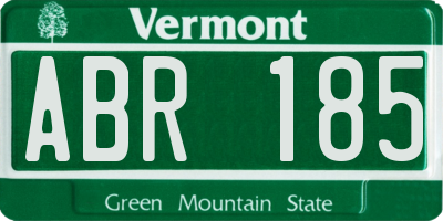 VT license plate ABR185