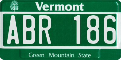 VT license plate ABR186