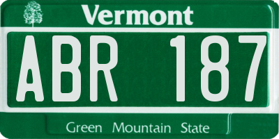 VT license plate ABR187