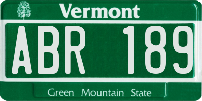 VT license plate ABR189