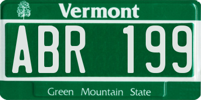 VT license plate ABR199