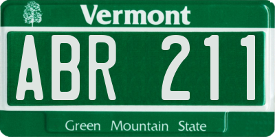 VT license plate ABR211