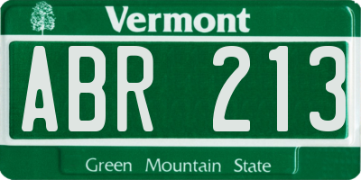 VT license plate ABR213