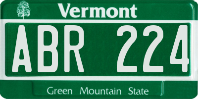 VT license plate ABR224