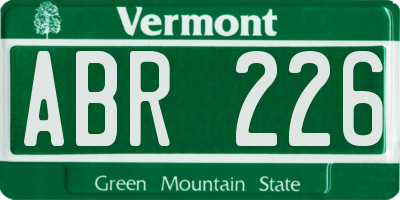 VT license plate ABR226