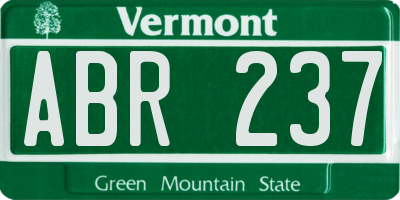 VT license plate ABR237