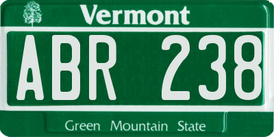 VT license plate ABR238