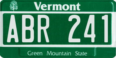 VT license plate ABR241