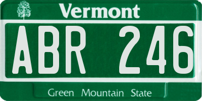 VT license plate ABR246