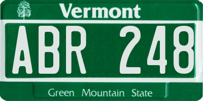 VT license plate ABR248