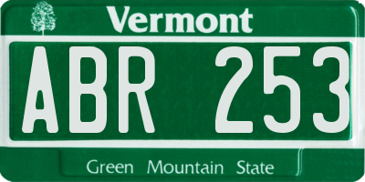 VT license plate ABR253