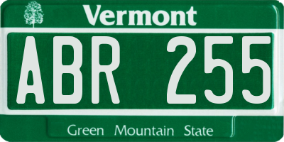 VT license plate ABR255