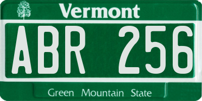 VT license plate ABR256