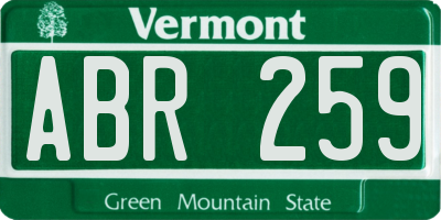 VT license plate ABR259