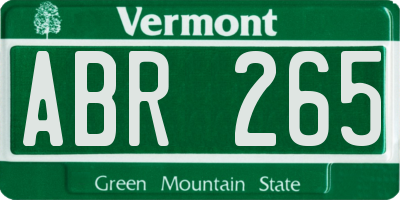 VT license plate ABR265