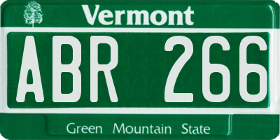 VT license plate ABR266