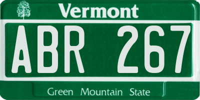 VT license plate ABR267