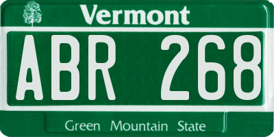 VT license plate ABR268