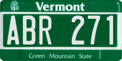 VT license plate ABR271