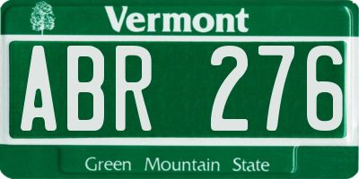 VT license plate ABR276