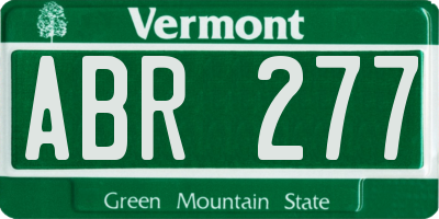 VT license plate ABR277