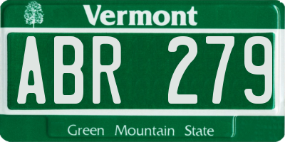 VT license plate ABR279