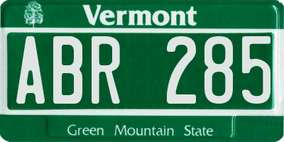 VT license plate ABR285