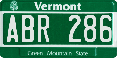 VT license plate ABR286