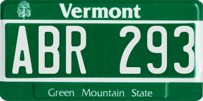 VT license plate ABR293