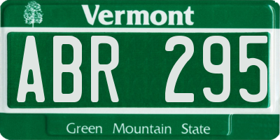 VT license plate ABR295