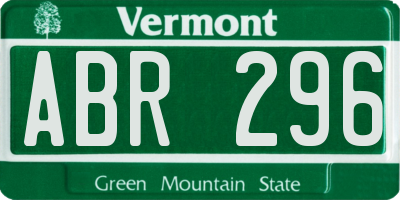 VT license plate ABR296