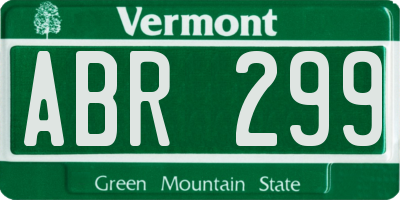 VT license plate ABR299