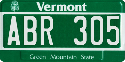 VT license plate ABR305