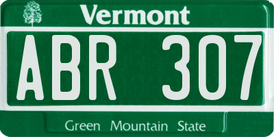 VT license plate ABR307