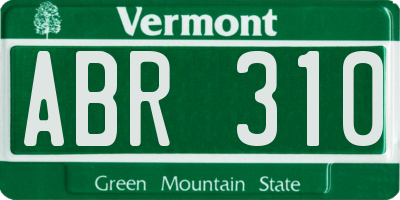 VT license plate ABR310