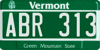 VT license plate ABR313