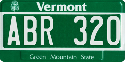 VT license plate ABR320