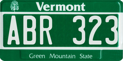 VT license plate ABR323