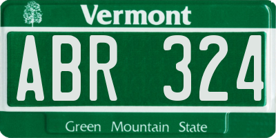 VT license plate ABR324