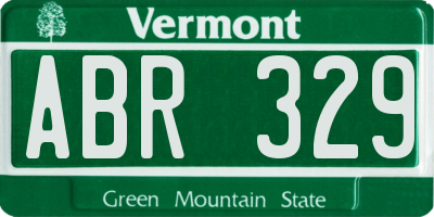 VT license plate ABR329