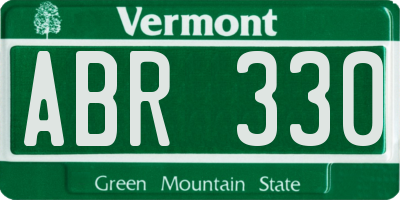 VT license plate ABR330