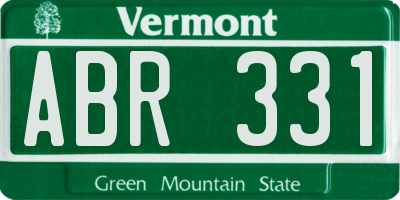 VT license plate ABR331