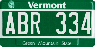 VT license plate ABR334