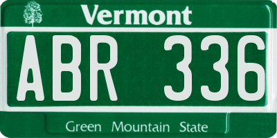 VT license plate ABR336