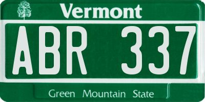 VT license plate ABR337