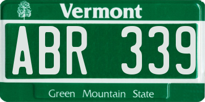 VT license plate ABR339